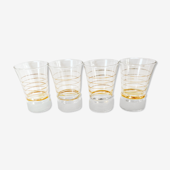 Set of 4 yellow granita glasses