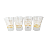 Set of 4 yellow granita glasses