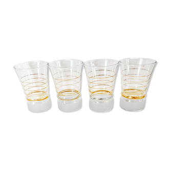 Set of 4 yellow granita glasses