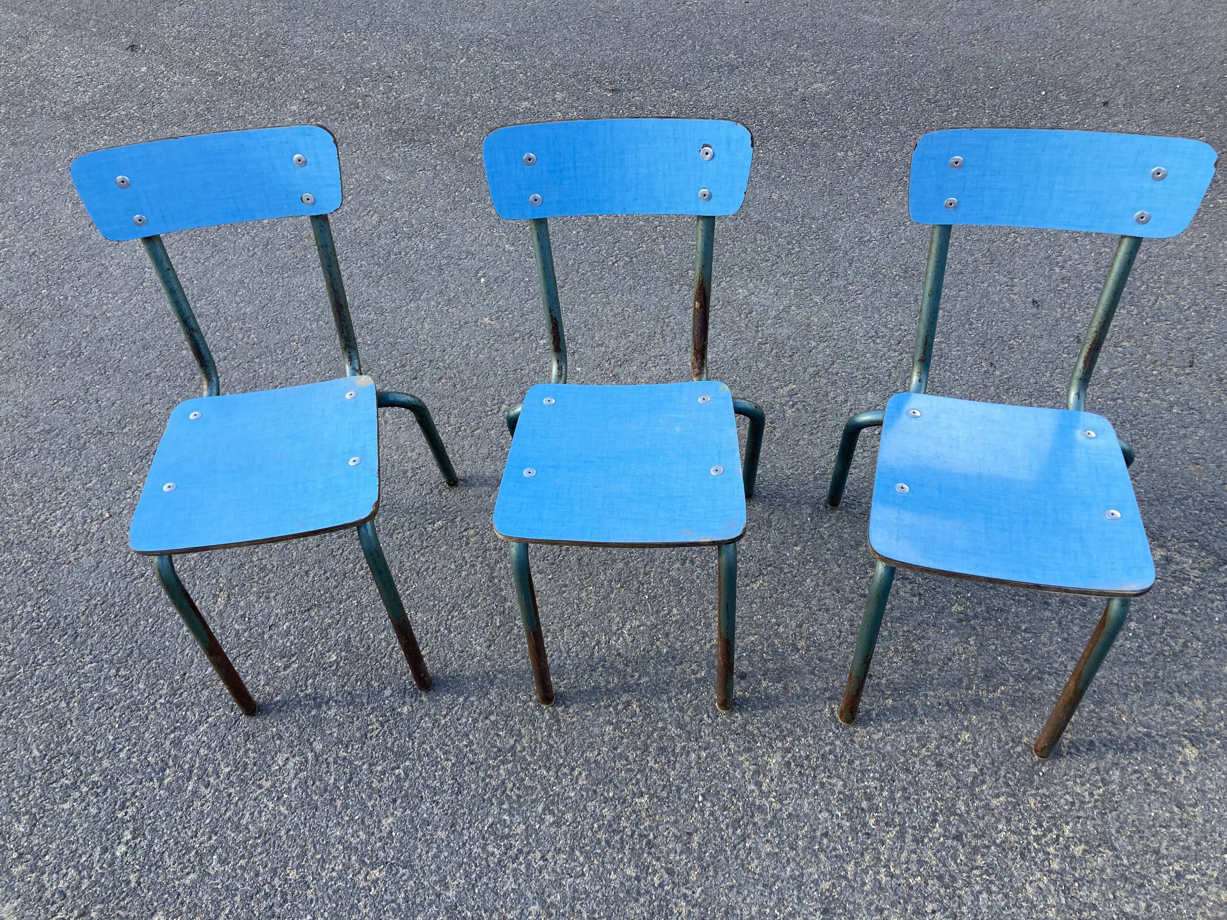 Set of 3 school chairs