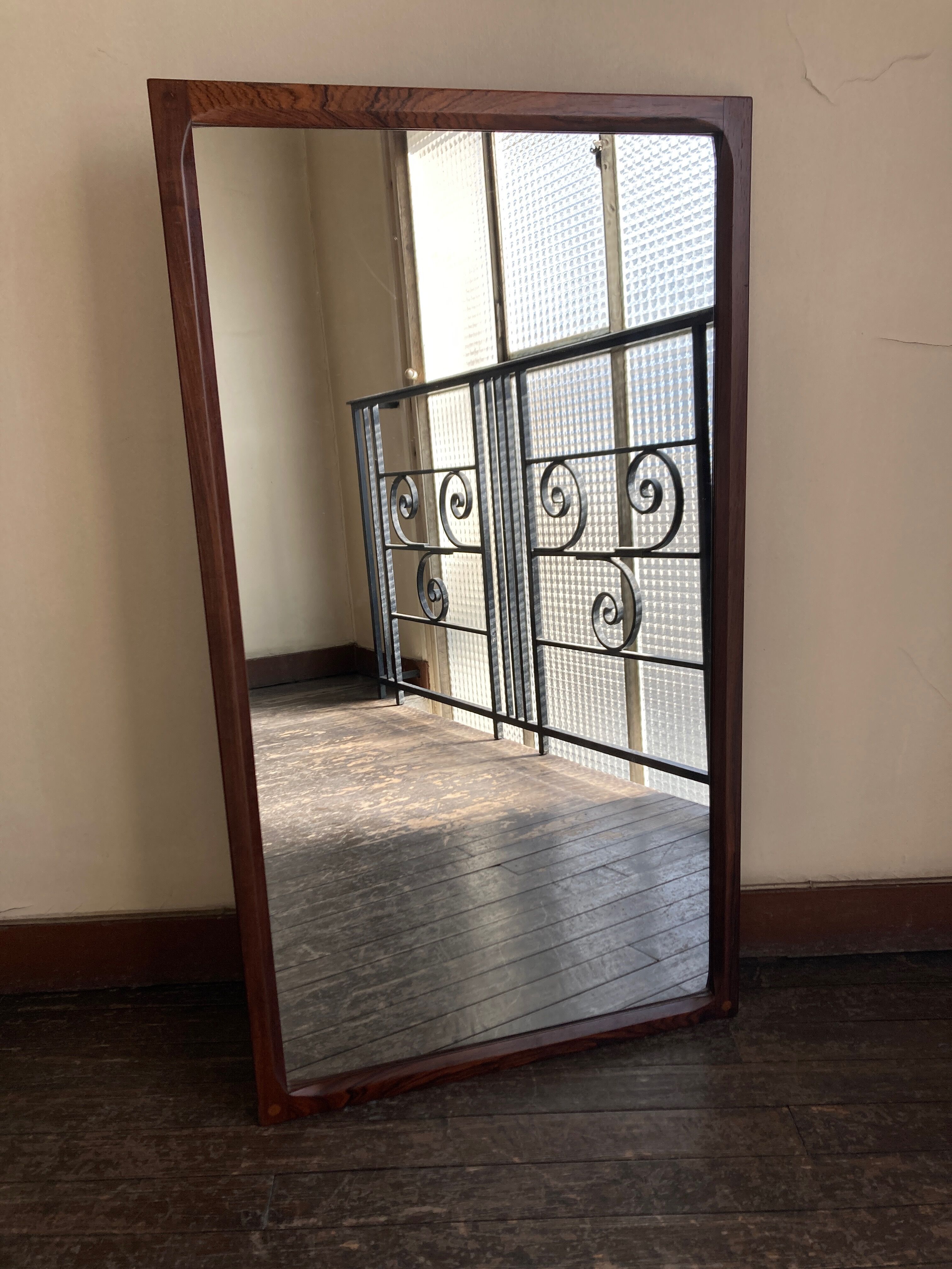 Scandinavian rosewood mirror Aksel Kjersgaard 166 for Möbel Odder 1960