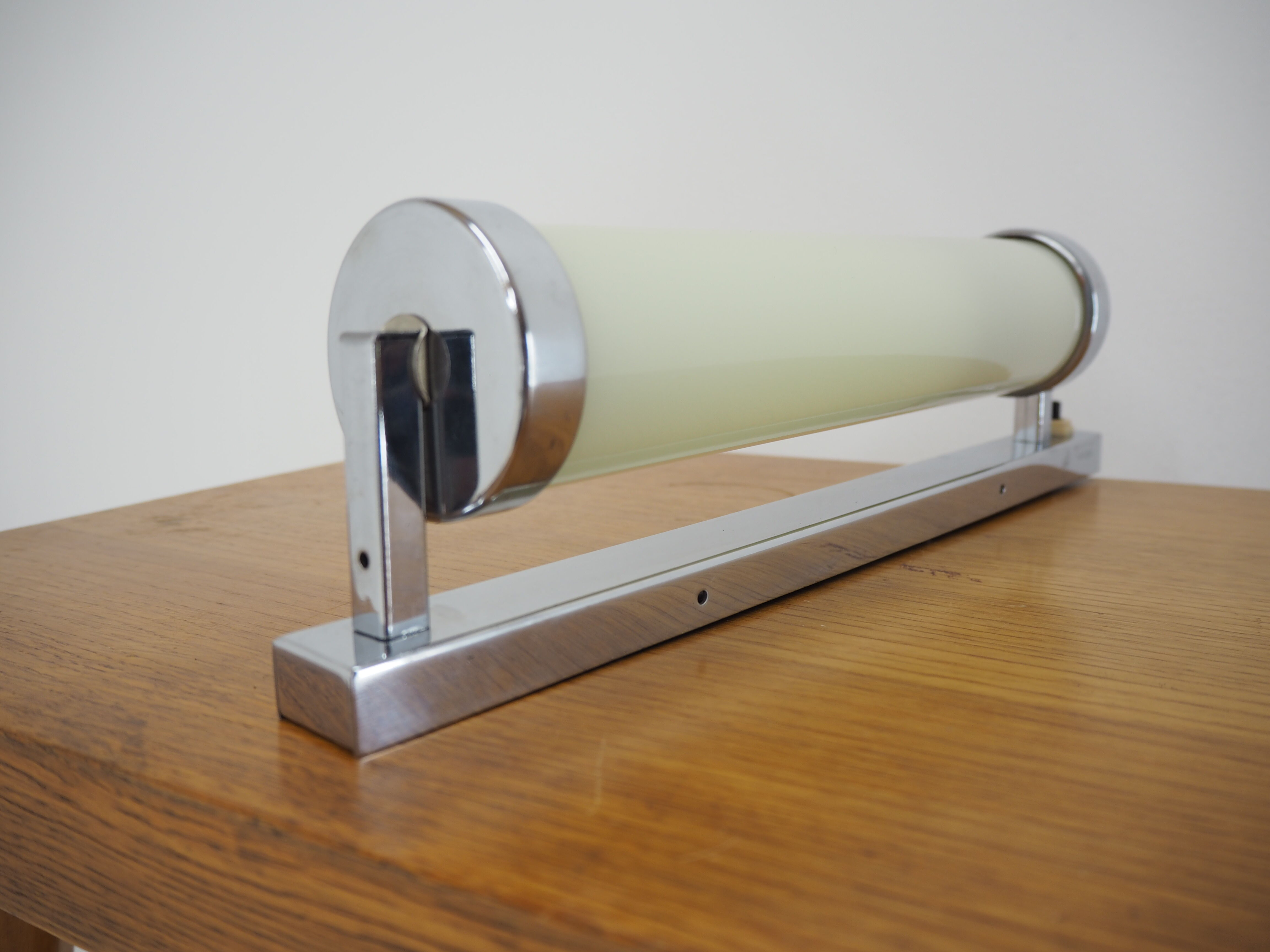 Bauhaus chrome tubular wall or table lamp, 1930s