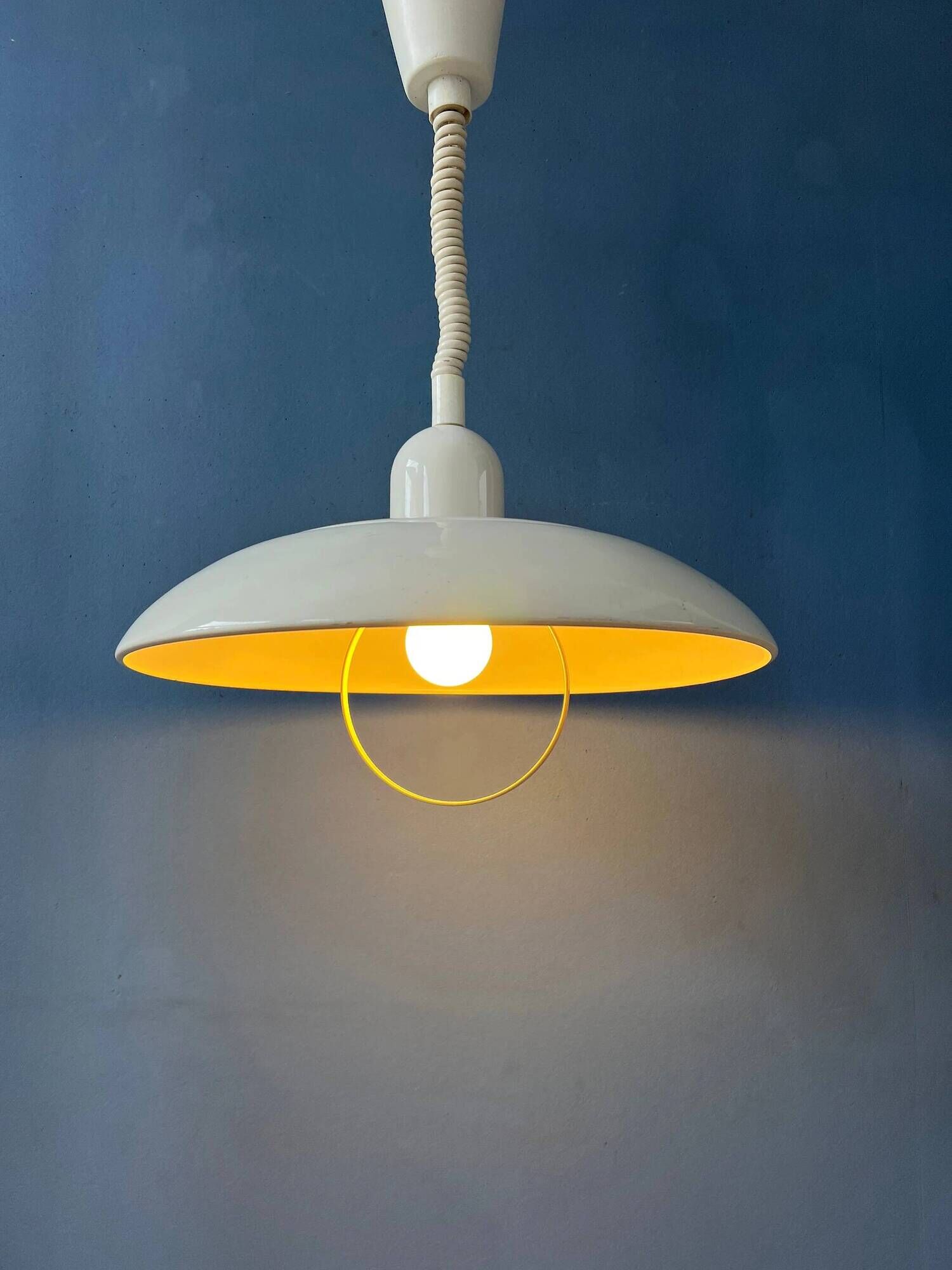 Suspension vintage Space Age en métal beige