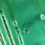 Green ceramic dish 50s Sarreguemines