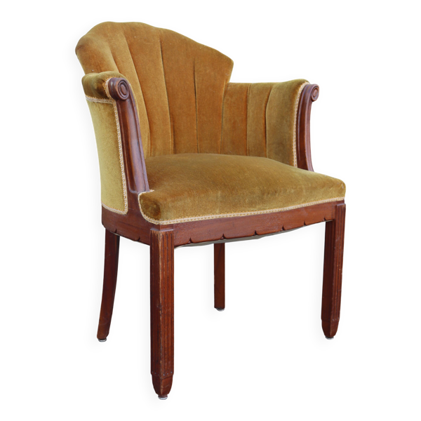 Fauteuil en velours côtelé Art Déco — Beyit