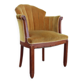 Fauteuil en velours côtelé Art Déco