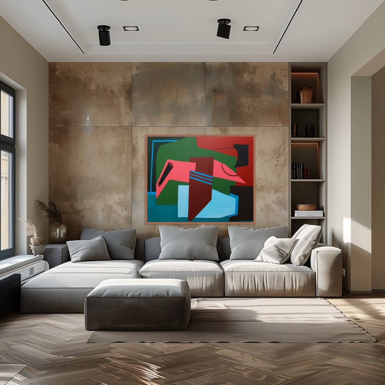 Original abstract on canvas "clarity" 100x81Cm
