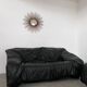 Vintage sofa set roset line Flou Flou designer sofa 80s black leather