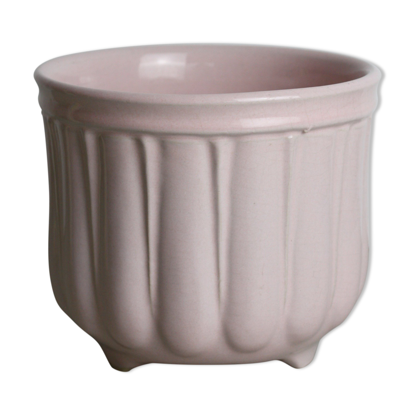 Pink glazed ceramic pot cover