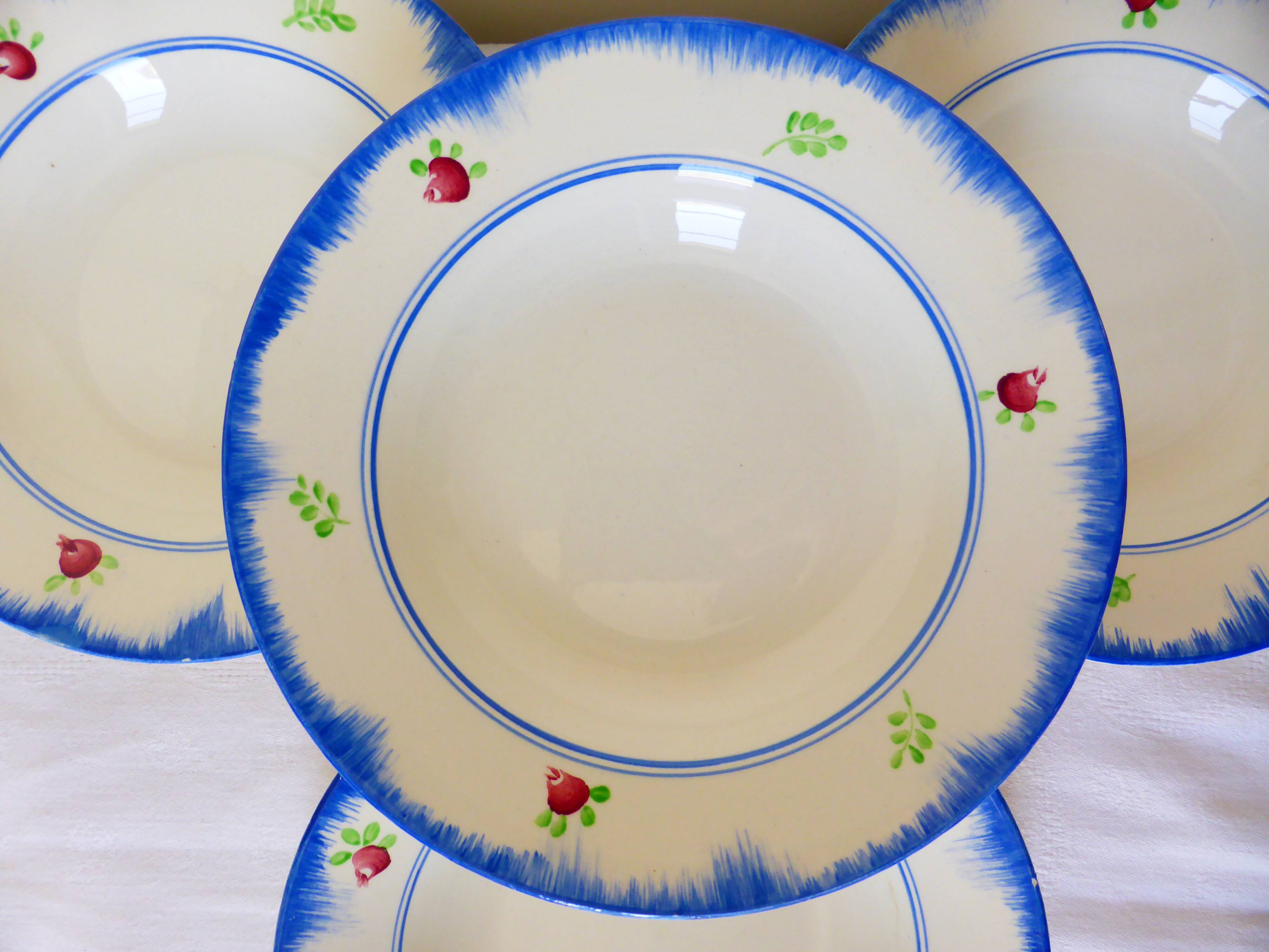 4 deep plates Gien model Bagatelle 210746