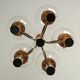 X Large vintage copper chandelier 1980's brutalist hanging light MCM
