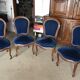 Blue wood/velvet chairs