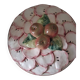 Pie dish / Tatin with a trompe-l'œil lid in slipware – Apple decoration
