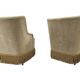 Set of 2 vintage 'gold' armchairs with fringes.