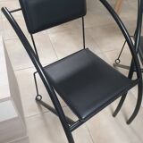 Set of 3 postmodern dining room chairs from 1980