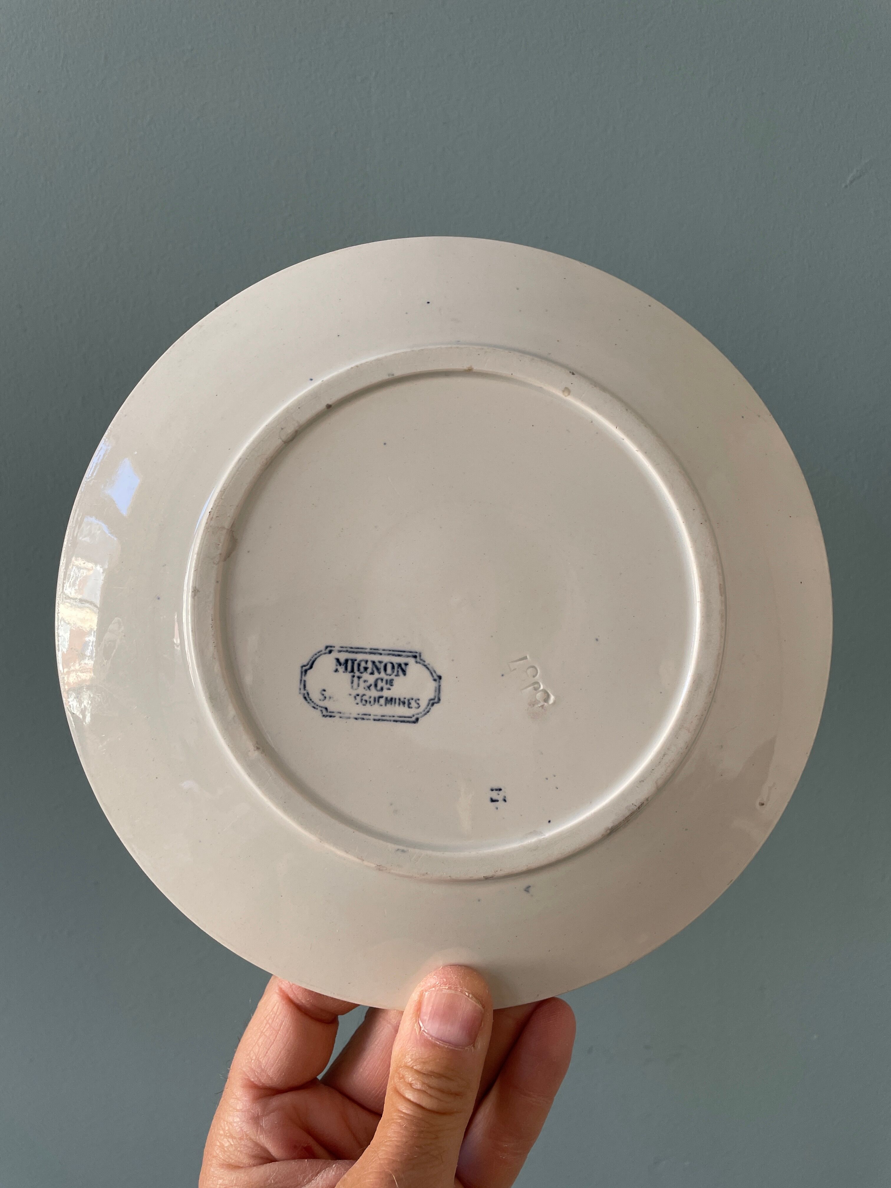 Set of 7 plates Terre de Fer XIXth mismatched