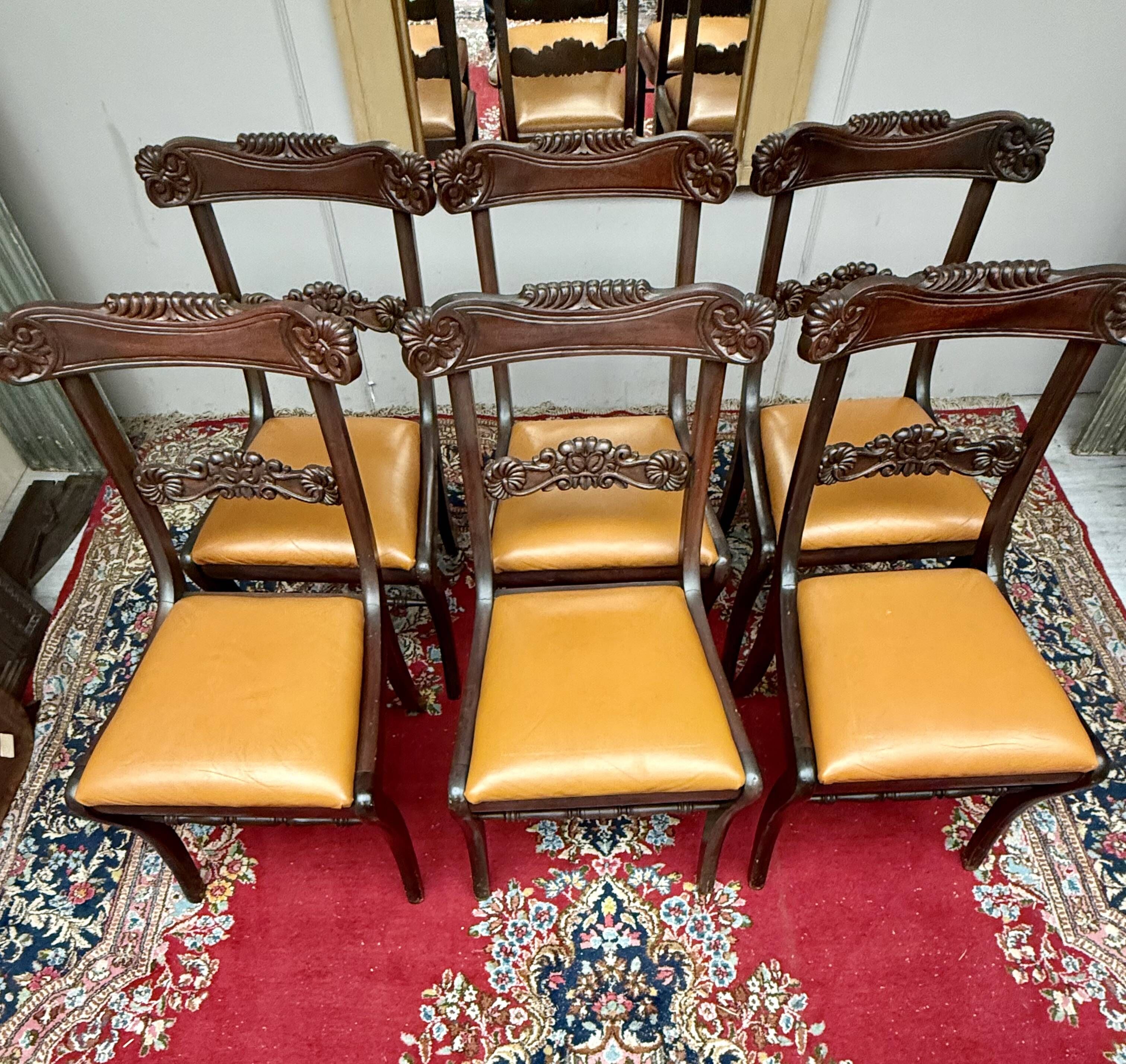 Set of six mahogany chairs