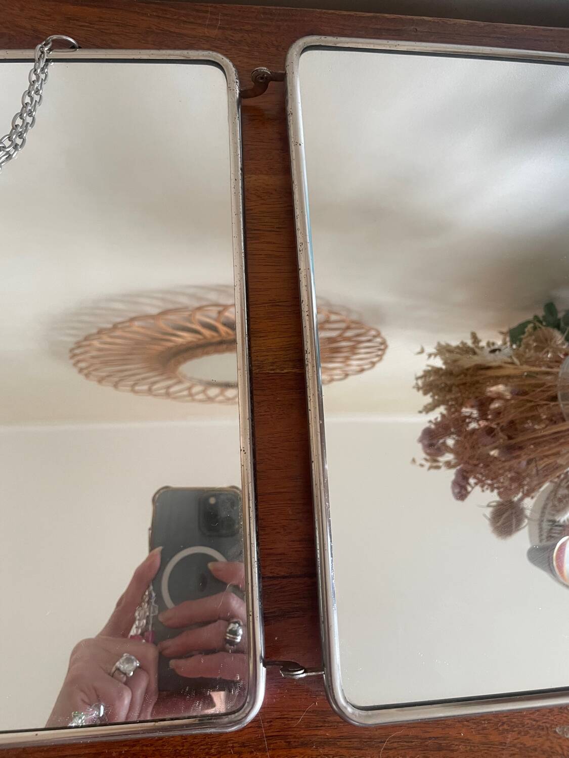Miroir barbier triptyque grand modèle