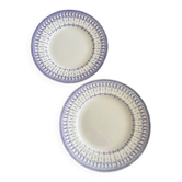 Set of 2 Creil and Montereau blue dishes – vintage serving plates