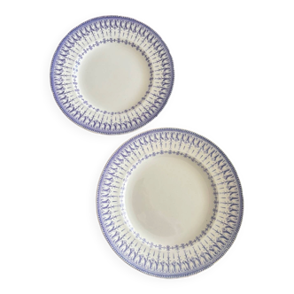 Set of 2 Creil and Montereau blue dishes – vintage serving plates