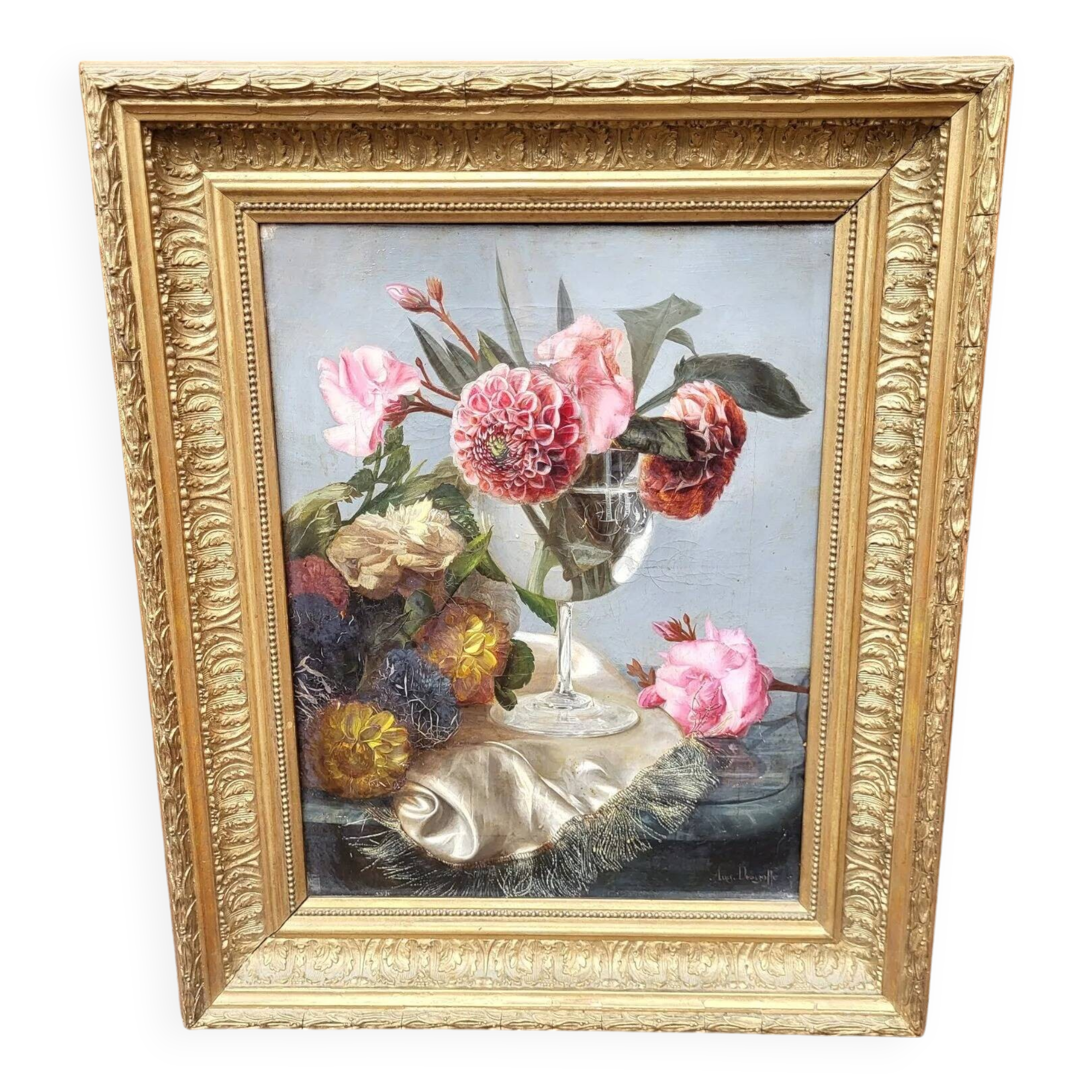 "Bouquet of Pink Roses" Contemporary Oil Painting on Canvas