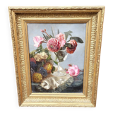 "Bouquet of Pink Roses" Contemporary Oil Painting on Canvas