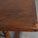 18th‑Century Spanish Walnut Trestle Table with Iron Stretcher