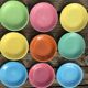 Set of 9 Salins dessert plates with multicolored earthenware cake dish