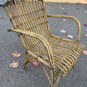 Set of 3 rattan armchairs from the 1970s France