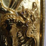 Plat offrandes laiton repoussé françois ier