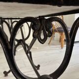 Antique marble and cast iron bistro table – Large format 139 x 60 cm