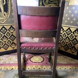 Suite 4 chairs in oak and red leather