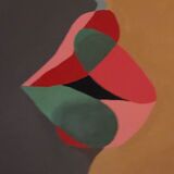 Large romantic painting The kiss 100x80cm