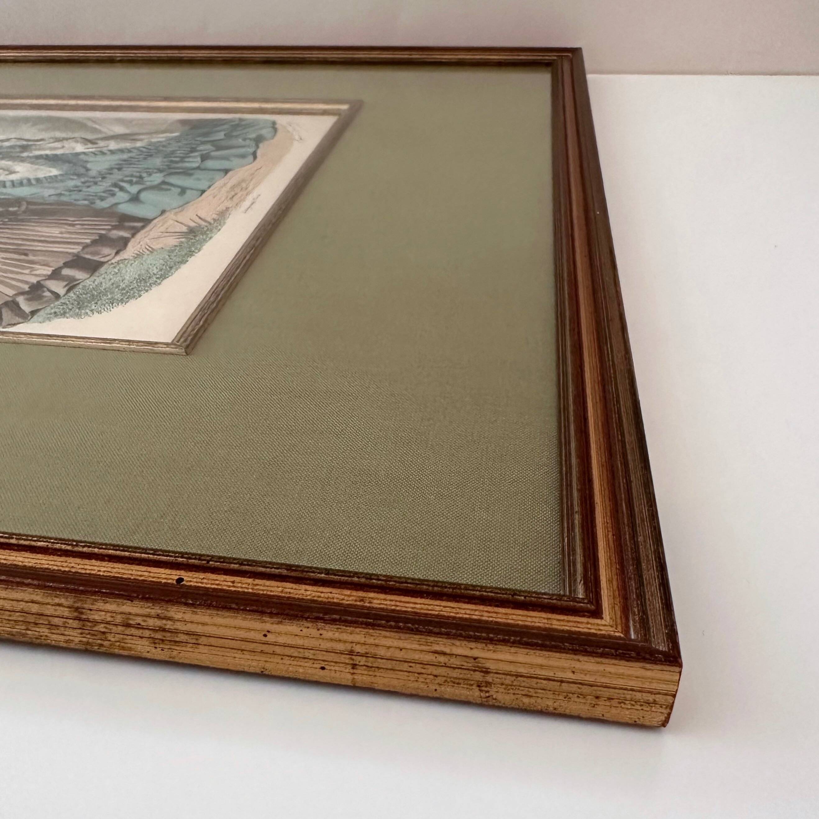 Anais Toudouze illustration print, antique French fashion , France, art print in wooden frame