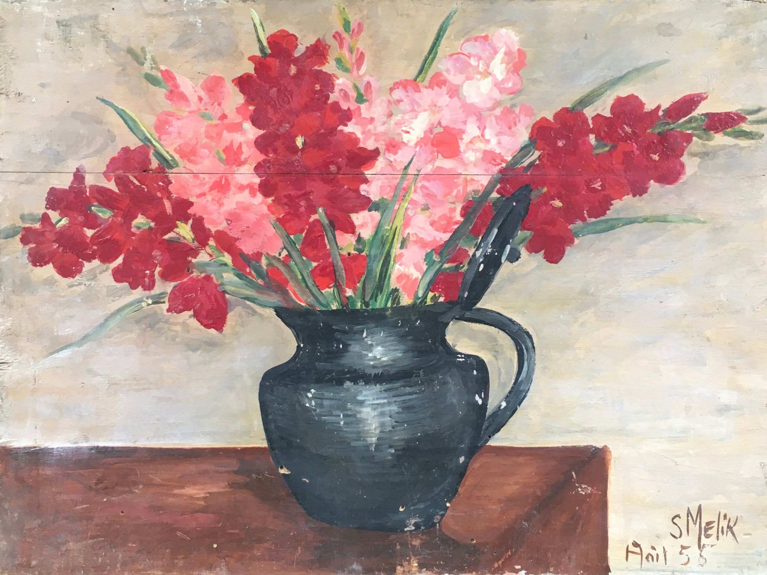 Table bouquet of gladioli