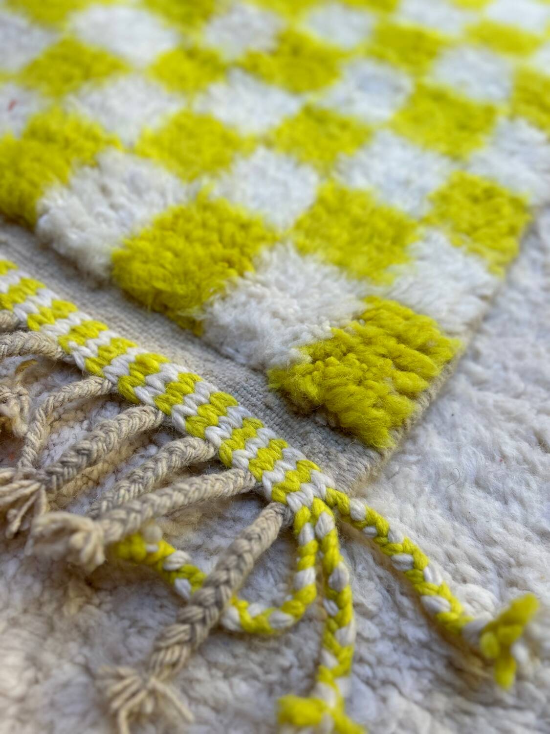 Yellowza checkerboard rug 182x132cm