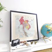 Old map of Indochina Asia 43x43cm from 1950