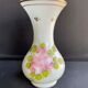 Vase Napoleon III in white opaline with floral decoration with gilding