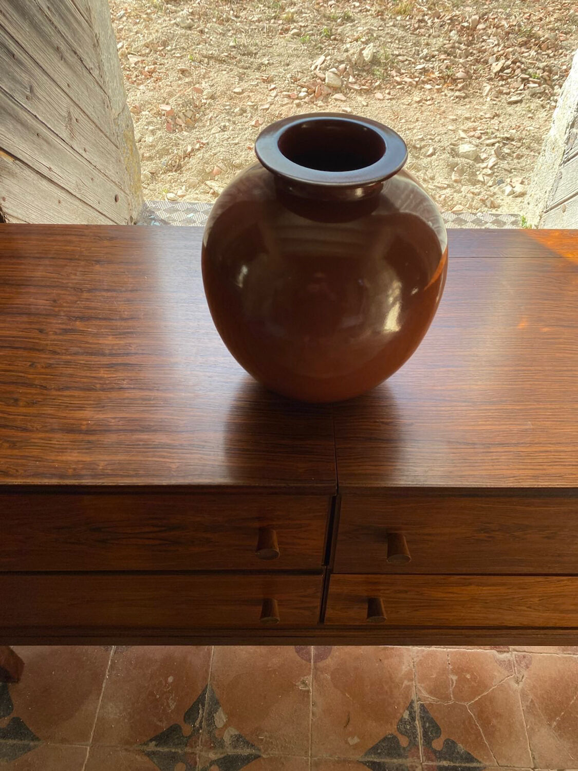 Vase vintage en céramique de grès
