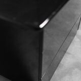 Chest of drawers in black lacquered wood of the 70