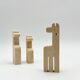 Ensemble de trois sculptures animales vintage en travertin italien