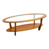 Scandinavian oval teak coffee table