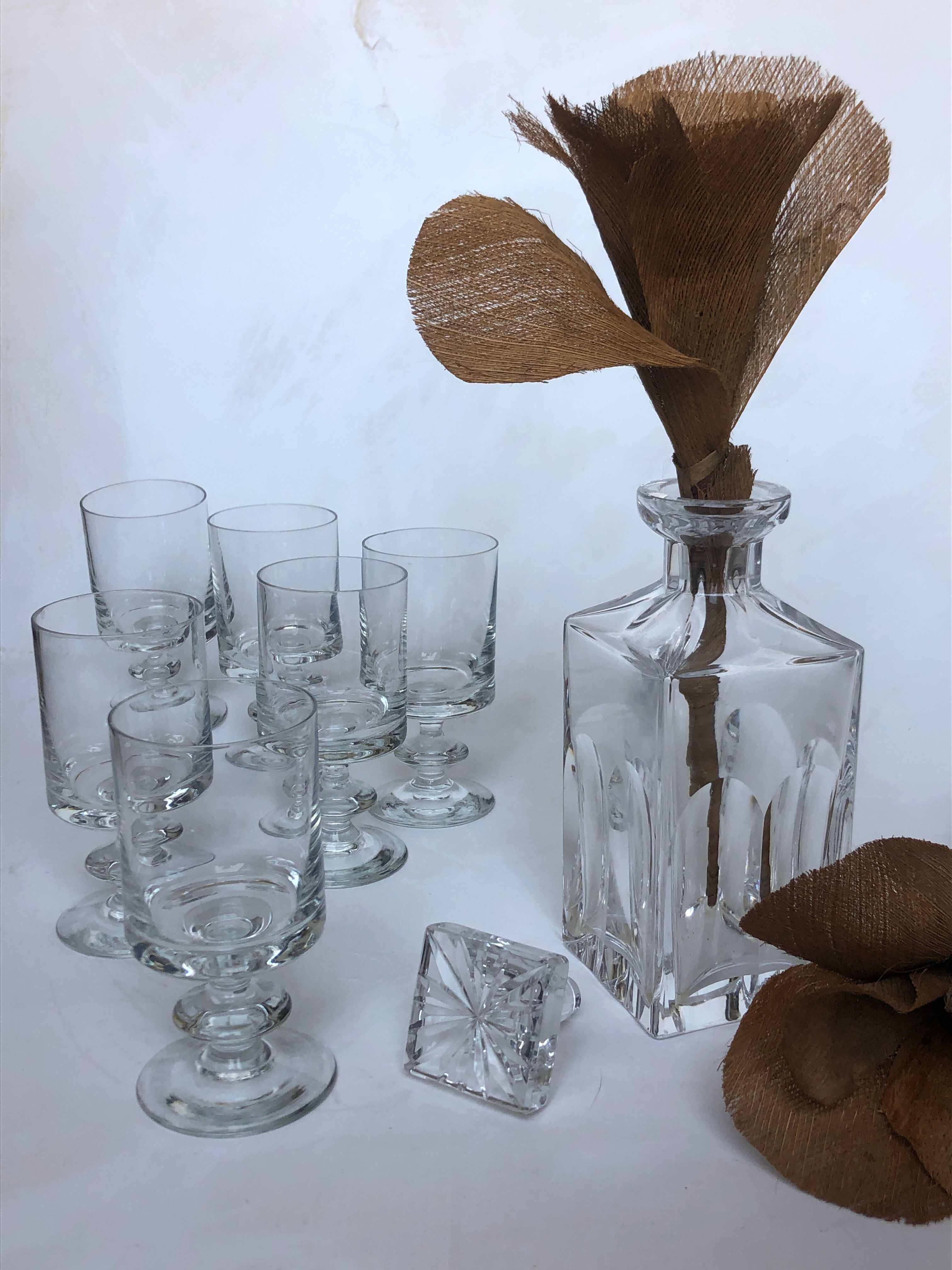 Chiseled crystal carafe