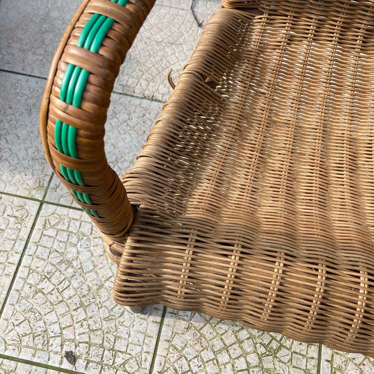 Fauteuil en osier vintage