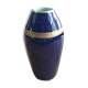 Vase en porcelaine bleu de four frise dorée, FM Limoges
