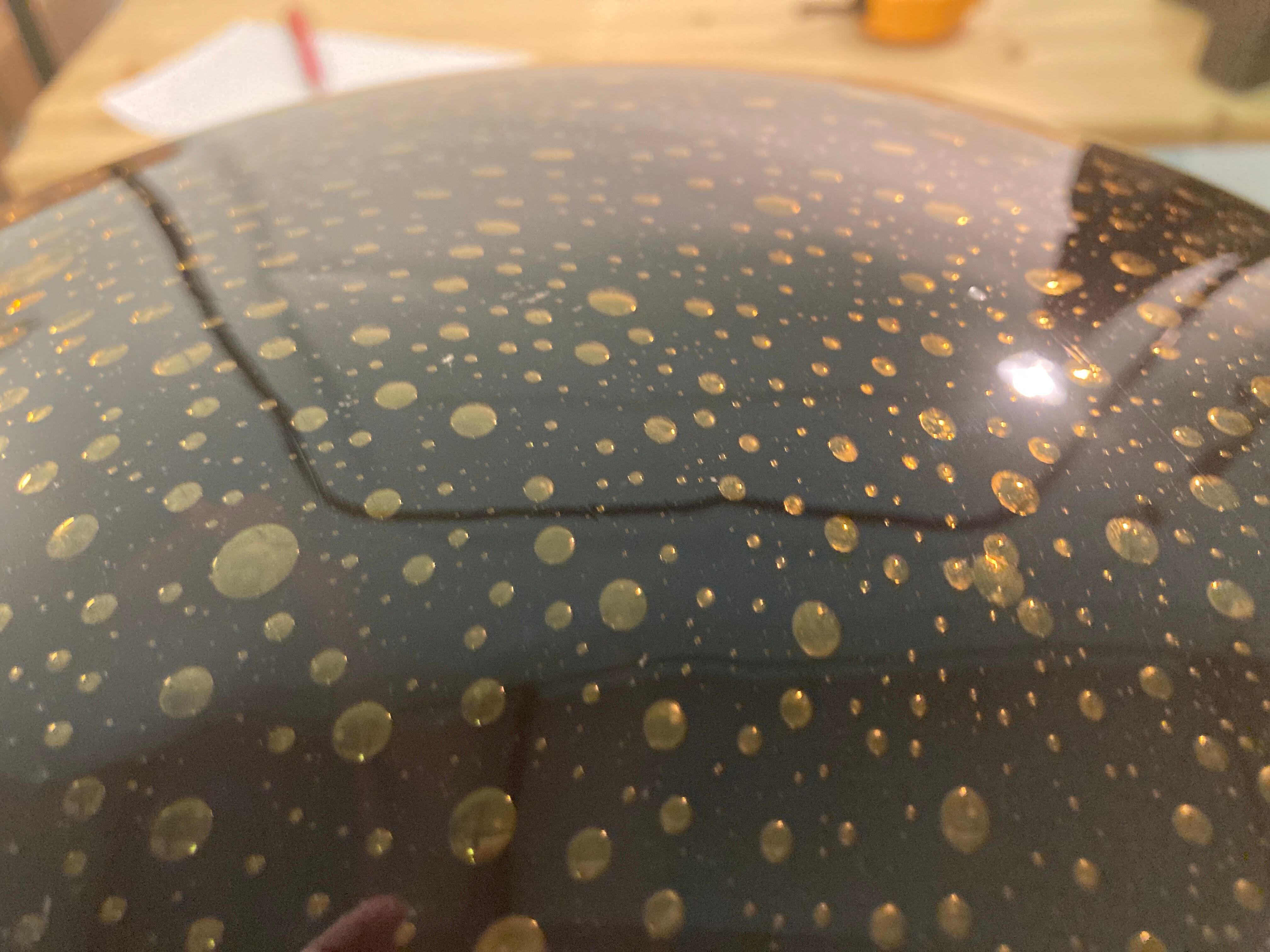 Art Deco organic mushroom bronze Murano bubble glass desk lamp