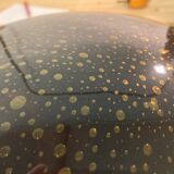 Art Deco organic mushroom bronze Murano bubble glass desk lamp