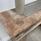 Old solid oak fireplace mantle from the late 19th century