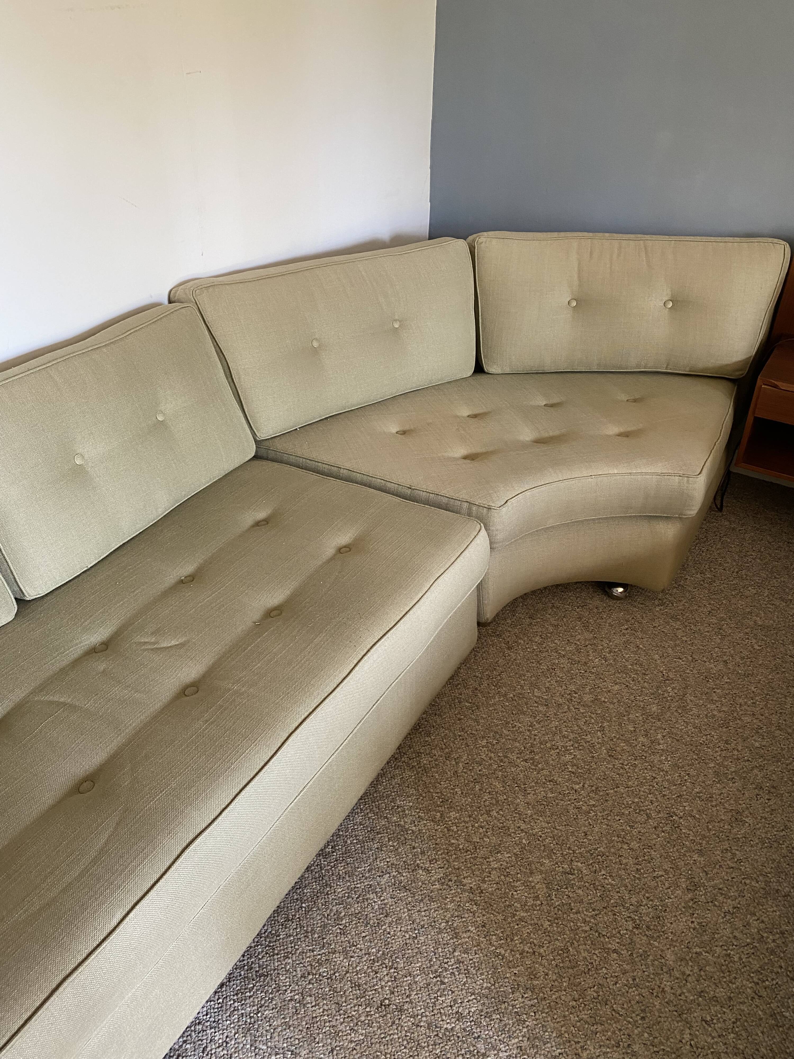 Vintage 2-Piece Modular Sofa