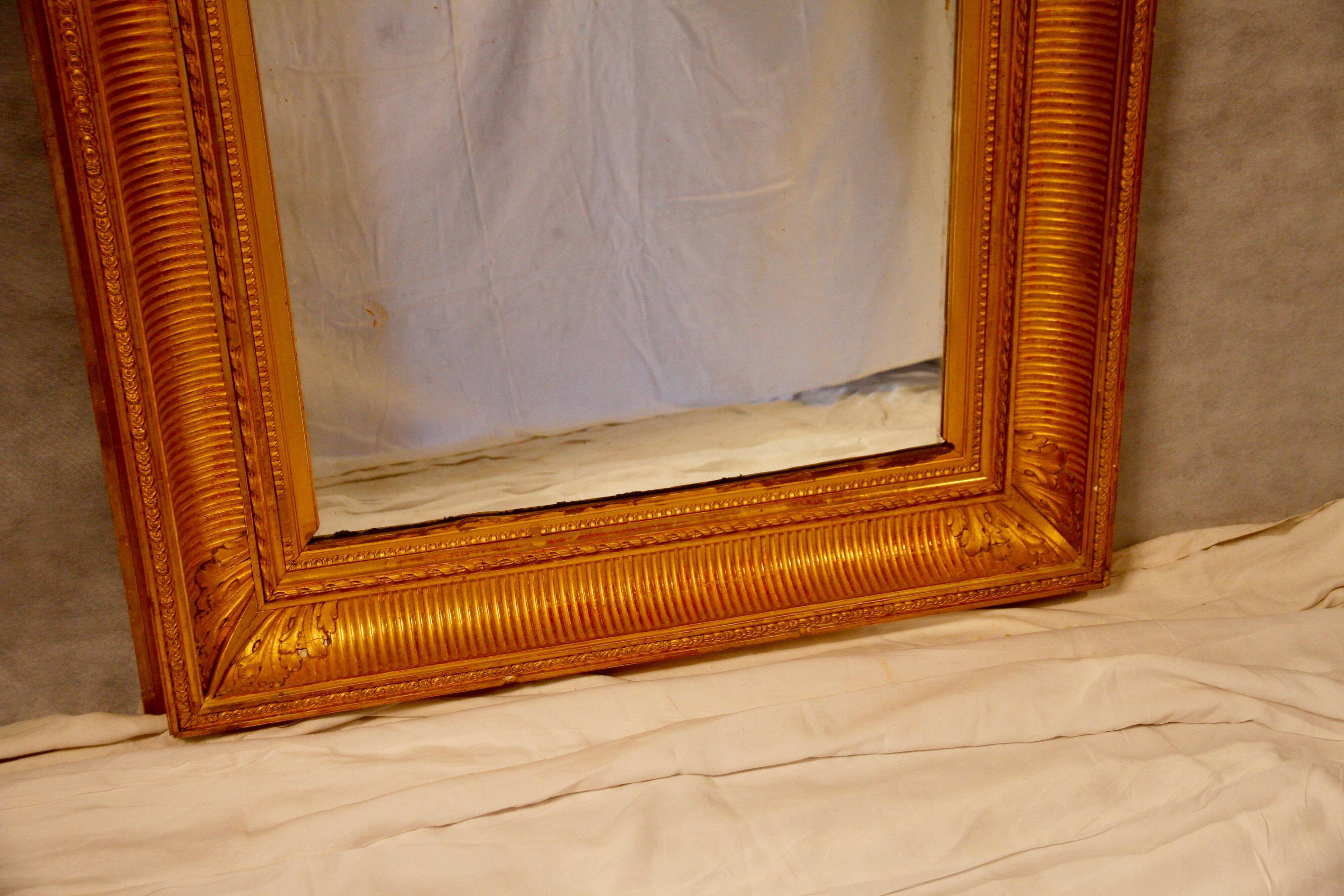 Miroir bois doré, XIXe siècle 92x160cm